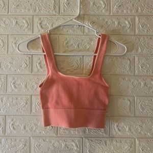 Ribbed Orange/Pink Tank